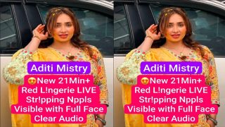 Aditi Mistry New Red Lngrie – Live 21Min Stripping Npples