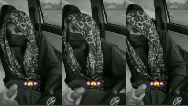 Muslim Hijabi Babe – Giving Handjob To Lover In Car